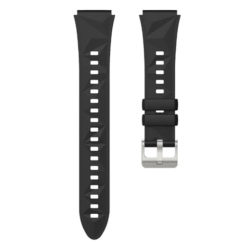 18mm Strap for Huawei Watch GT 5 41mm / GT 4 41mm / Garmin Venu 3S Rhombus Pattern Universal Silicone Watch Band - Black - 1
