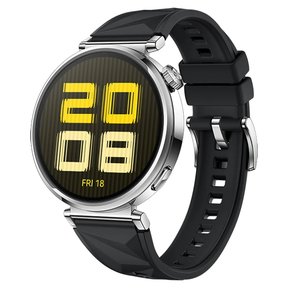 18mm Strap for Huawei Watch GT 5 41mm / GT 4 41mm / Garmin Venu 3S Rhombus Pattern Universal Silicone Watch Band - Black - 2