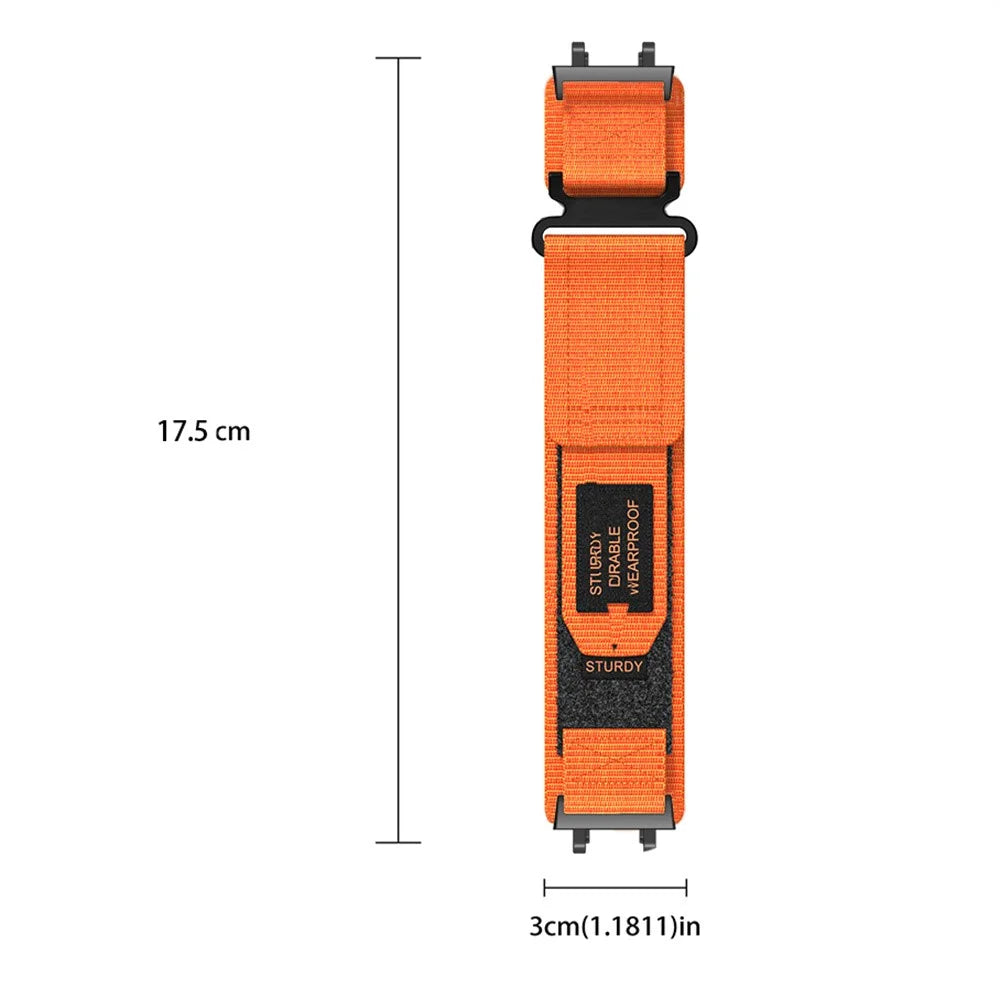 For Huami Amazfit T-Rex 3 Outdoor Climbing Watch Strap Magic Tape Breathable Nylon Band with Connector - Orange - 4