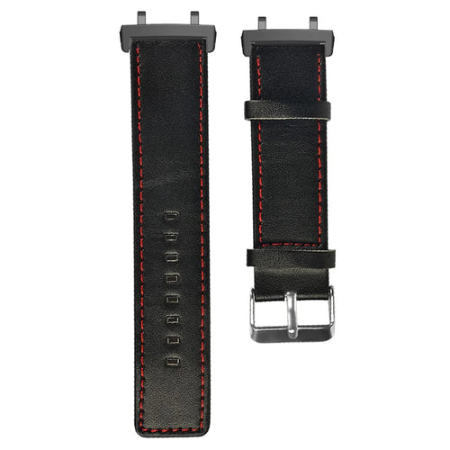 For Huami Amazfit T-Rex 3 Replacement Watch Band Stitching Genuine Cow Leather Wrist Strap with Connector - 1