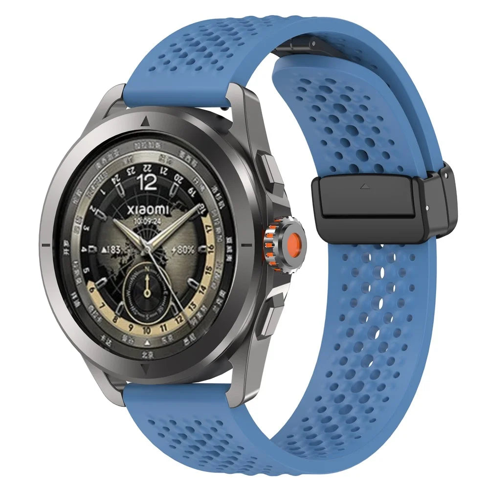 For Xiaomi Watch S4 Sport / Redmi Watch 5 Active Silicone Watch Band 22mm Replacement Strap with Folding Buckle - Blue - 2
