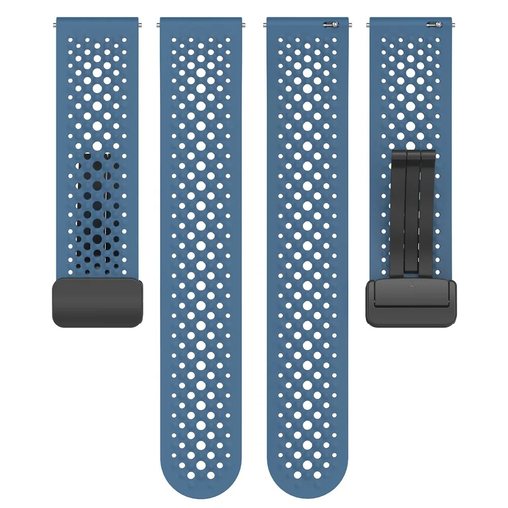 For Xiaomi Watch S4 Sport / Redmi Watch 5 Active Silicone Watch Band 22mm Replacement Strap with Folding Buckle - Blue - 5