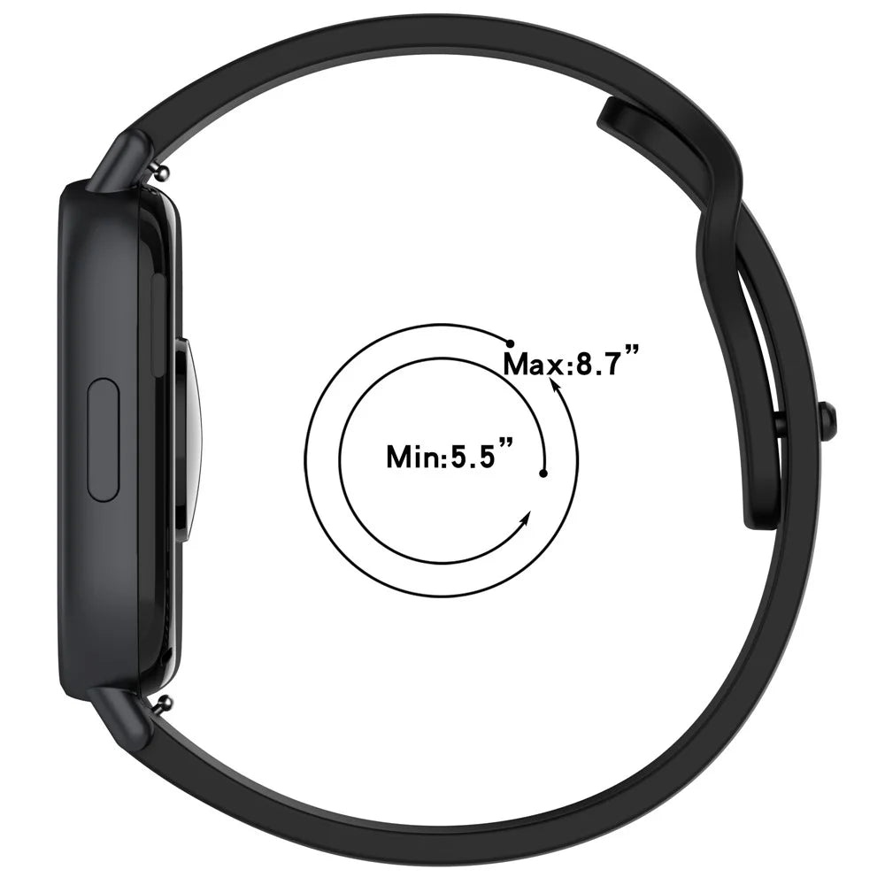 For Xiaomi Redmi Watch 5 Active / Watch 5 Lite Replacement Strap Soft Silicone Watch Band - Black - 5