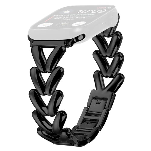 Strap for Apple Watch Series 11 10 42mm / 9 8 7 41mm / SE3 SE2 SE 6 5 4 40mm / 3 2 1 38mm Twisted Metal Zinc Alloy Watch Band - Black - 1