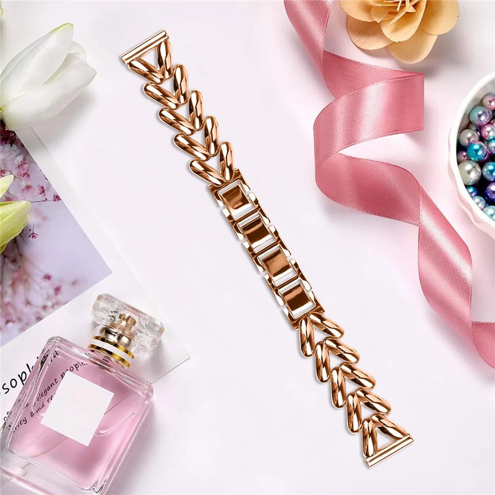 Zinc Alloy Watch Band for Huami Amazfit GTS 3 Twisted Metal Watch Strap Replacement - Rose Gold - 2