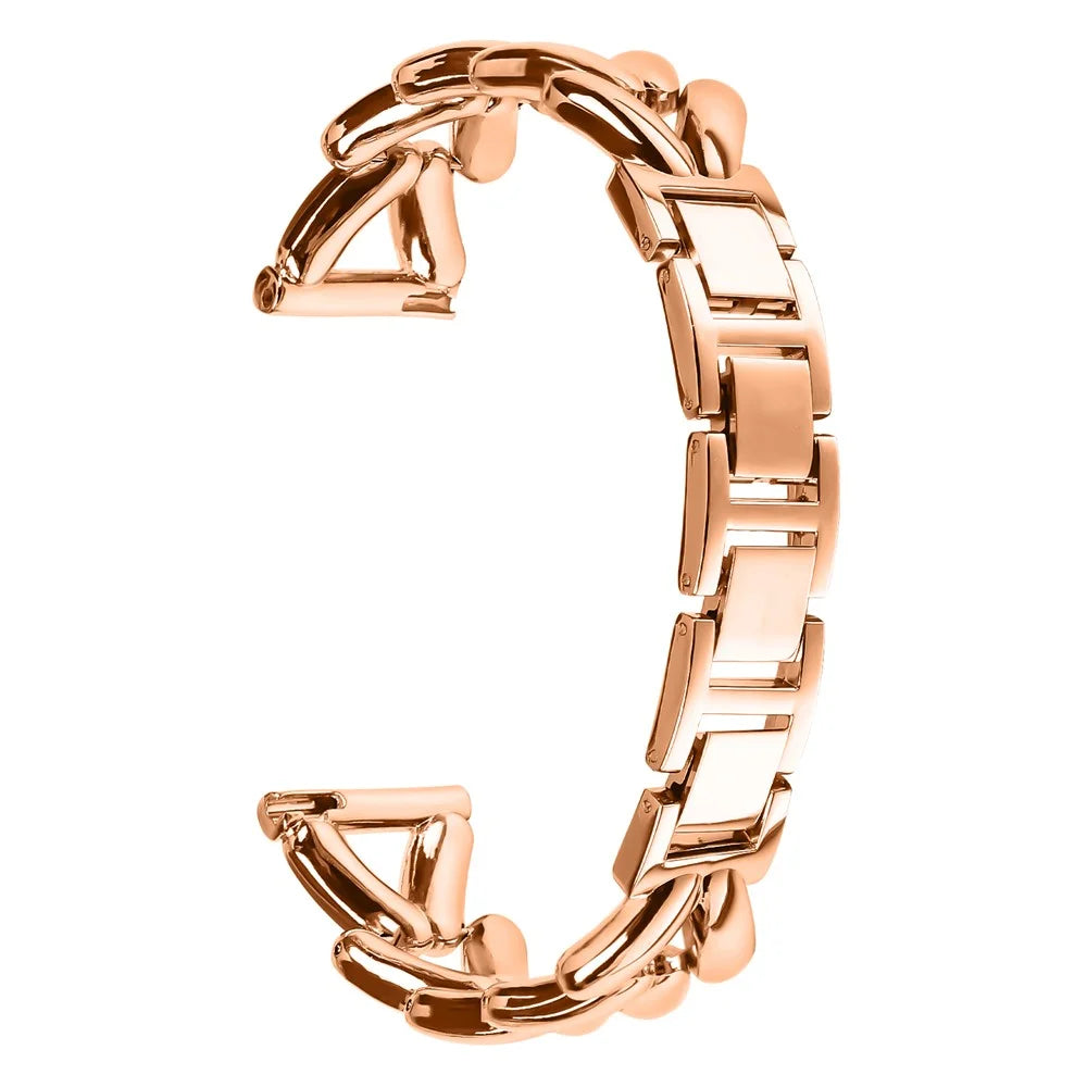For Garmin Forerunner 245 Music / Forerunner 245 Watch Band Twisted Zinc Alloy Strap - Rose Gold - 1