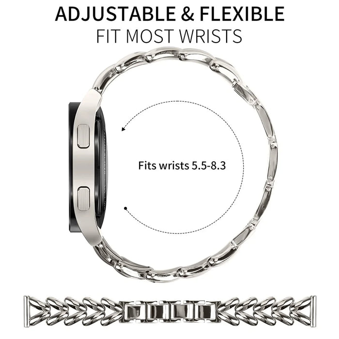 Zinc Alloy Watch Band for Garmin Instinct 2S Twisted Metal Watch Strap Replacement - Starlight - 4