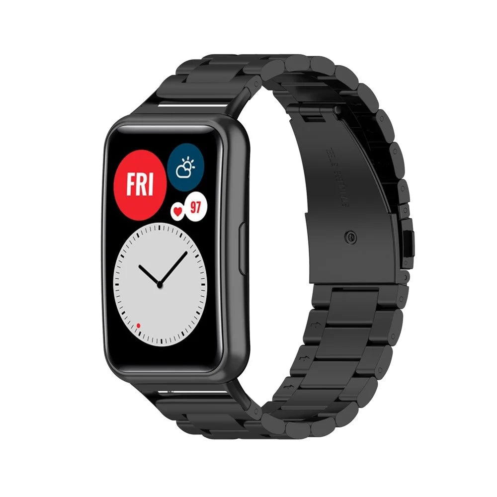 For Huawei Watch Fit Special Edition B39 / TIA-B09 / TIA-B19 Stainless Steel Watch Band Replacement Wrist Strap - Black - 2