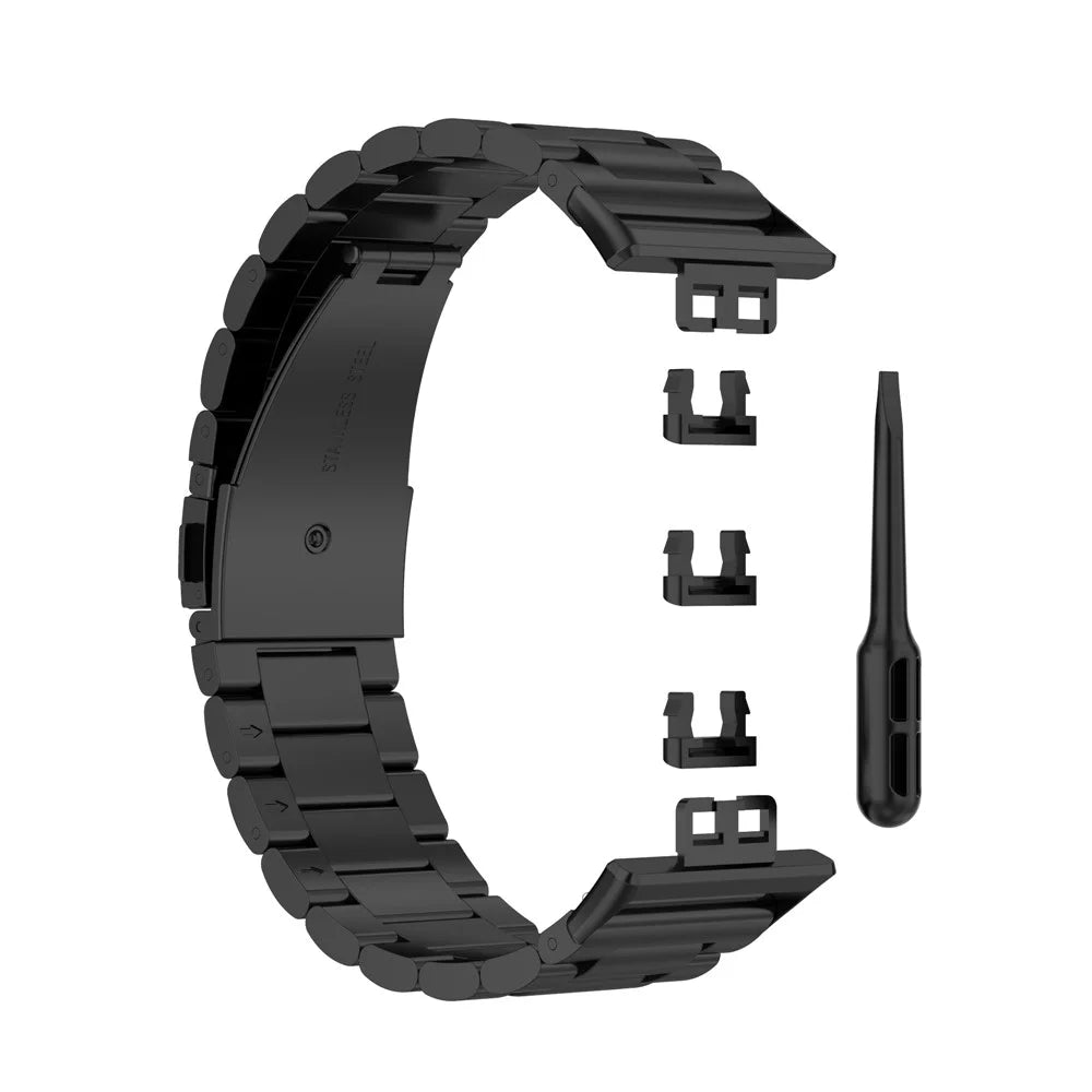 For Huawei Watch Fit Special Edition B39 / TIA-B09 / TIA-B19 Stainless Steel Watch Band Replacement Wrist Strap - Black - 4