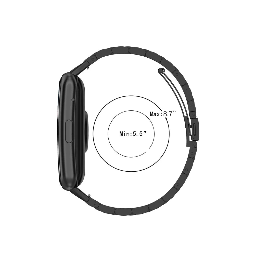 For Huawei Watch Fit Special Edition B39 / TIA-B09 / TIA-B19 Stainless Steel Watch Band Replacement Wrist Strap - Black - 6