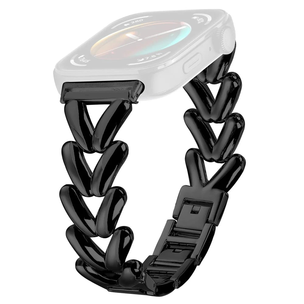 Zinc Alloy Watch Band for Huawei Watch Fit 3 Twisted Metal Watch Strap Replacement - Black - 1