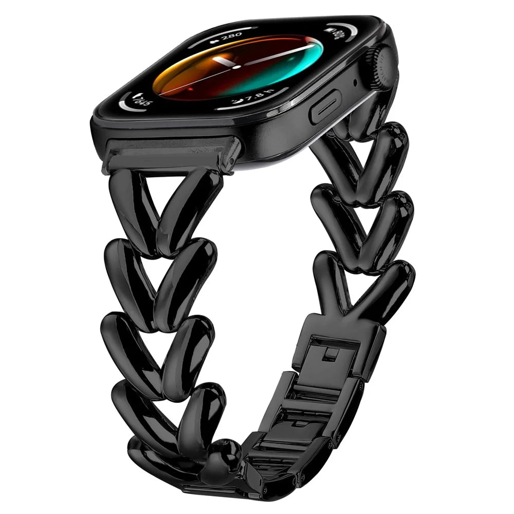 Zinc Alloy Watch Band for Huawei Watch Fit 3 Twisted Metal Watch Strap Replacement - Black - 2