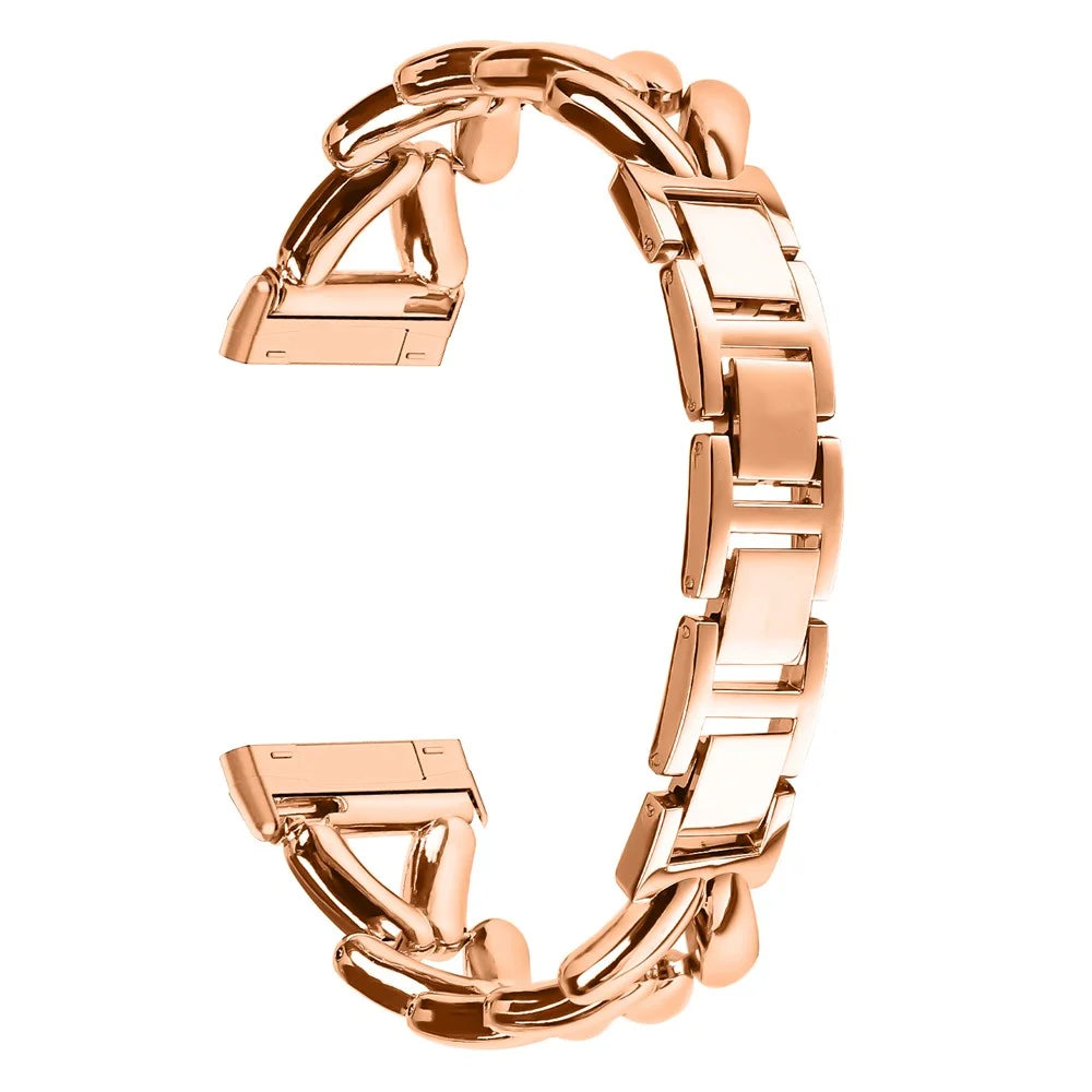 Zinc Alloy Watch Band for Fitbit Versa 3  /  Sense Twisted Metal Watch Strap Replacement - Rose Gold - 3