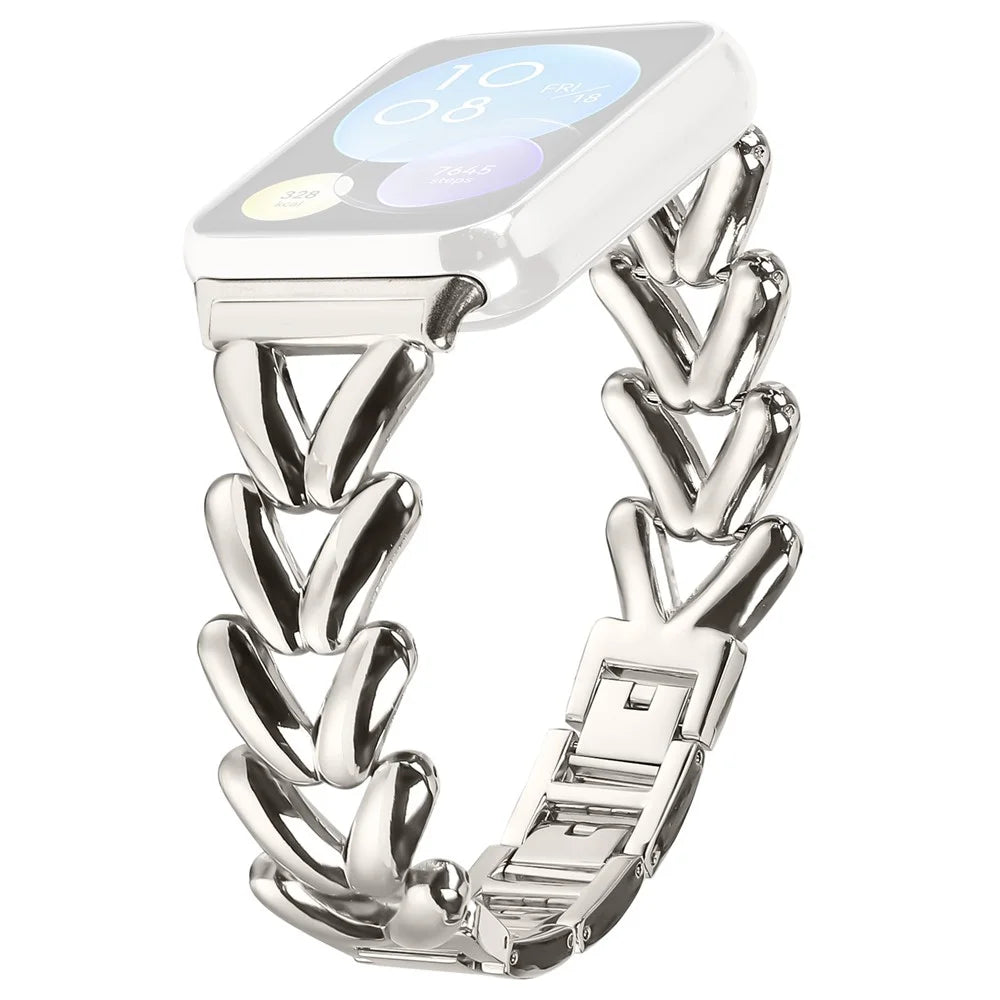Zinc Alloy Watch Band for Xiaomi Smart Band 10 Pro / 9 Pro / 8 Pro / Redmi Watch 6 / 5 / 4 Twisted Metal Watch Strap Replacement - Starlight - 1