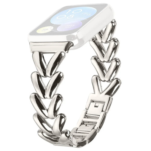 Zinc Alloy Watch Band for Xiaomi Smart Band 10 Pro / 9 Pro / 8 Pro / Redmi Watch 6 / 5 / 4 Twisted Metal Watch Strap Replacement - Starlight - 1