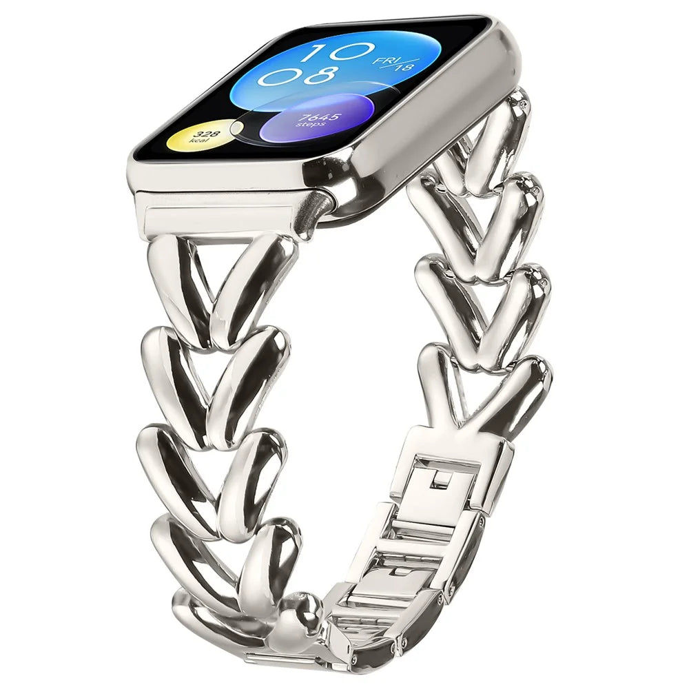 Zinc Alloy Watch Band for Xiaomi Smart Band 10 Pro / 9 Pro / 8 Pro / Redmi Watch 6 / 5 / 4 Twisted Metal Watch Strap Replacement - Starlight - 2
