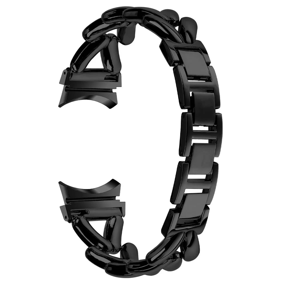 Zinc Alloy Watch Band with Connector for Samsung Galaxy Watch6 40mm  /  44mm  /  Watch6 Classic 43mm  /  47mm Twisted Watch Strap - Black - 1