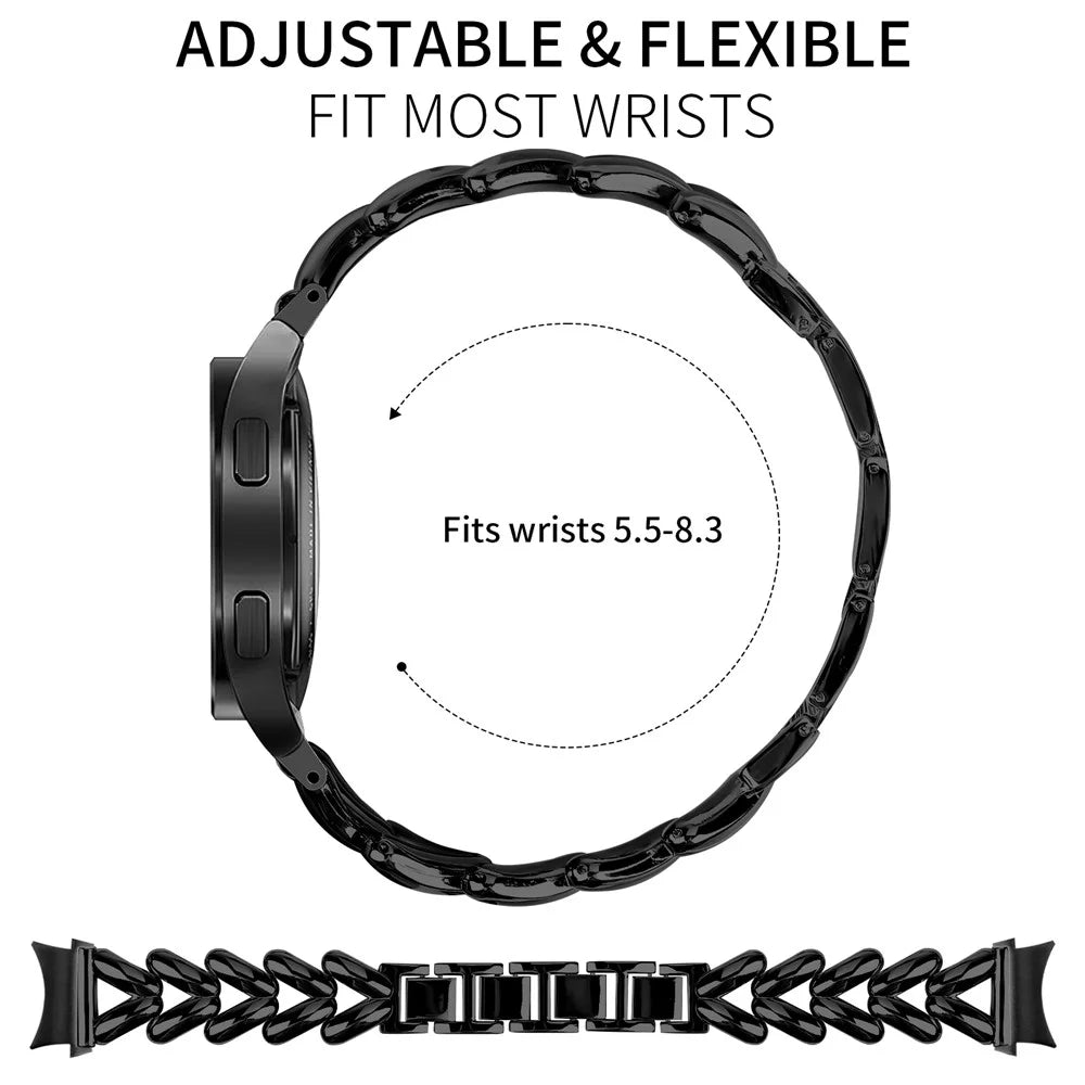 Zinc Alloy Watch Band with Connector for Samsung Galaxy Watch6 40mm  /  44mm  /  Watch6 Classic 43mm  /  47mm Twisted Watch Strap - Black - 3