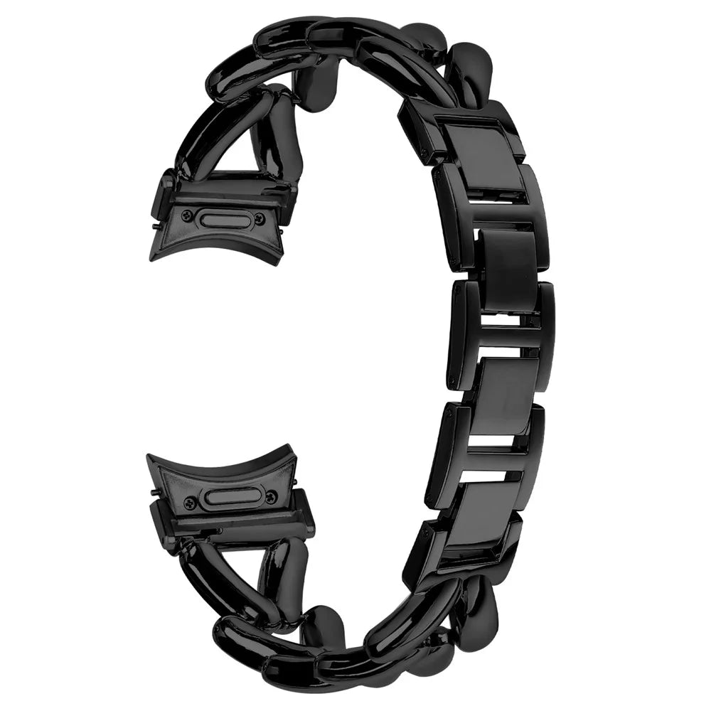 Zinc Alloy Watch Band for Samsung Galaxy Watch7 44mm  /  40mm Twisted Watch Strap with Quick Release Connector - Black - 1