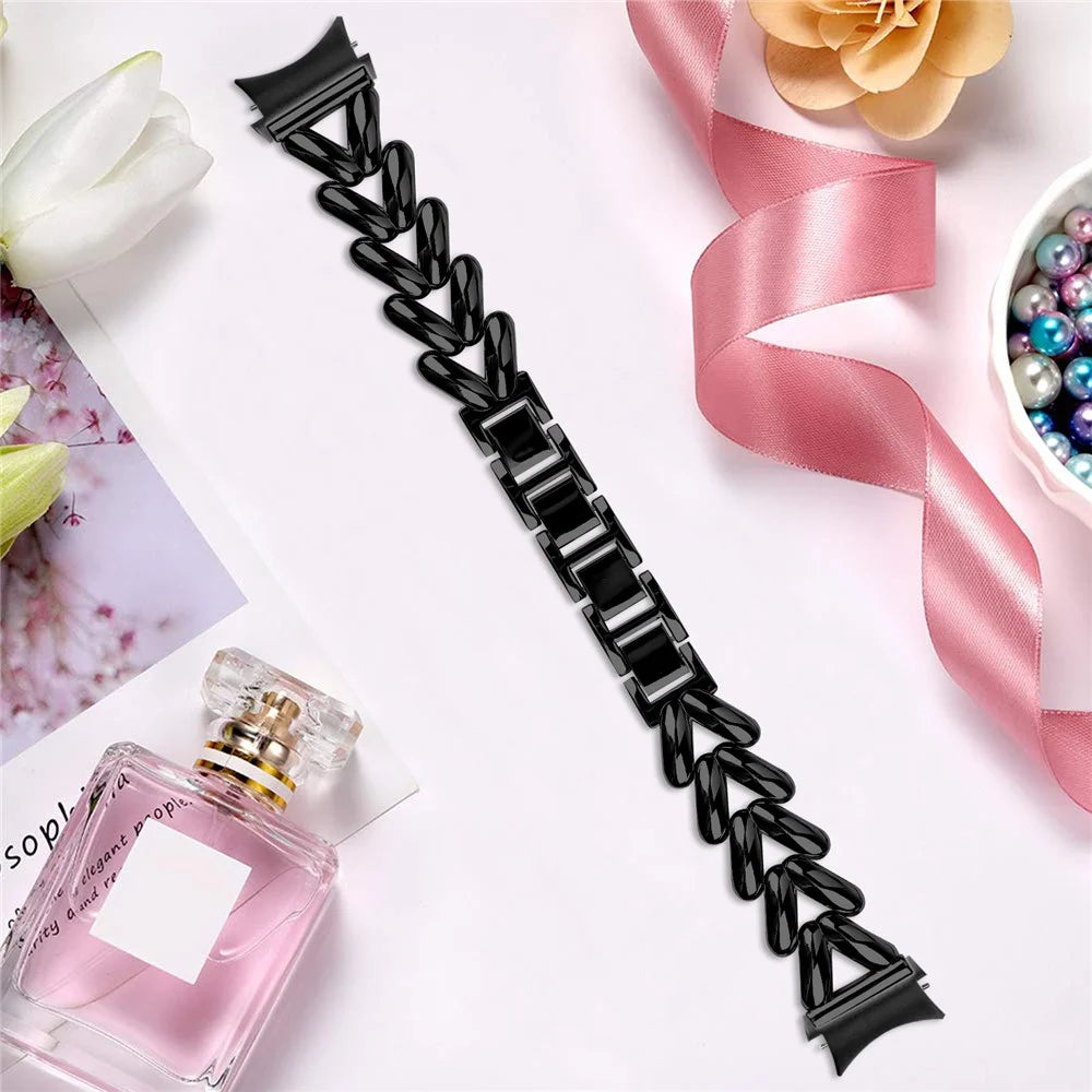 Zinc Alloy Watch Band for Samsung Galaxy Watch7 44mm  /  40mm Twisted Watch Strap with Quick Release Connector - Black - 4