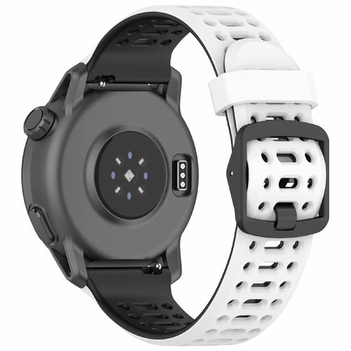 For Coros Pace 3  /  Apex 2 Pro  /  Apex Pro Silicone Watch Band Dual Color 22mm Watch Strap - White  /  Black - 1
