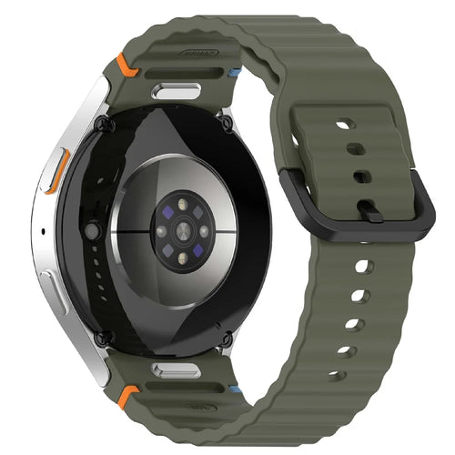 For Samsung Galaxy Watch7 44mm / 40mm / Watch FE 40mm / Watch6 40mm / 44mm Replacement Band Silicone Watch Strap - Army Green - 1