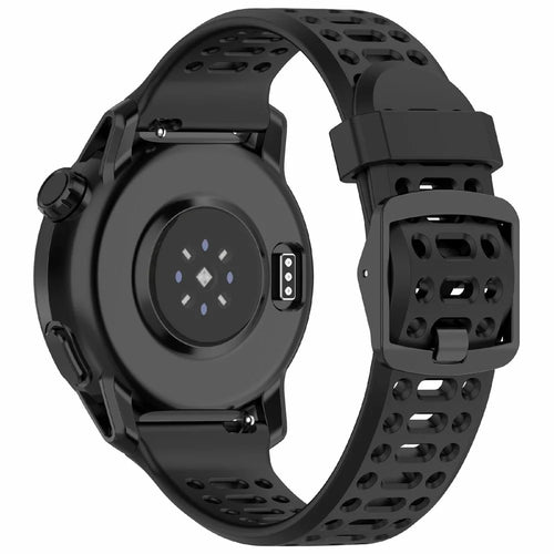 For Coros Pace 3 / Apex 2 Pro / Apex Pro Bands Solid Color 22mm Silicone Watch Strap - Black - 1