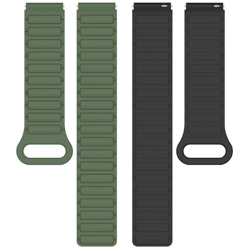For Huawei Watch GT 5 Pro 42mm / GT 5 41mm / GT 4 41mm / Garmin Venu 3S / Forerunner 265S Silicone Band 18mm Magnetic Watch Strap - Army Green / Black - 5