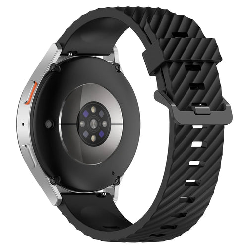 For Samsung Galaxy Watch7 40mm / 44mm Watch Strap 20mm Silicone Watch Band - Black - 1