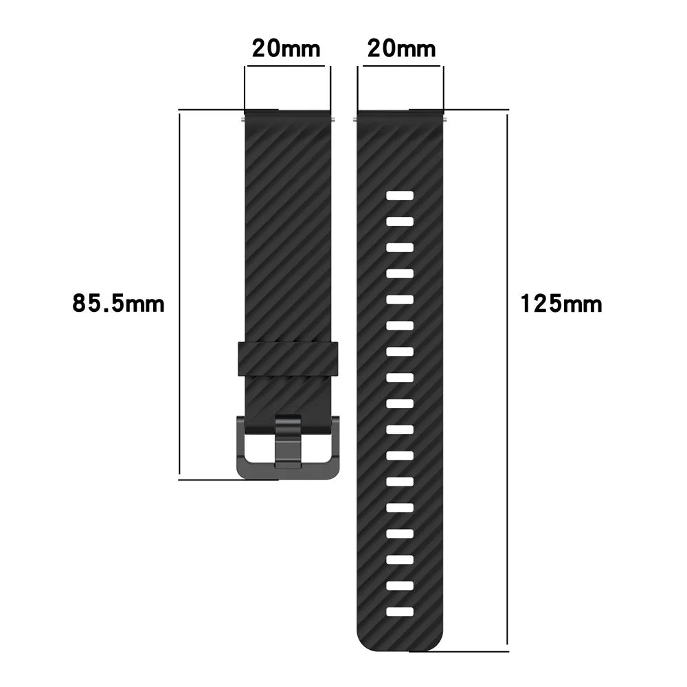 For Samsung Galaxy Watch7 40mm / 44mm Watch Strap 20mm Silicone Watch Band - Black - 6