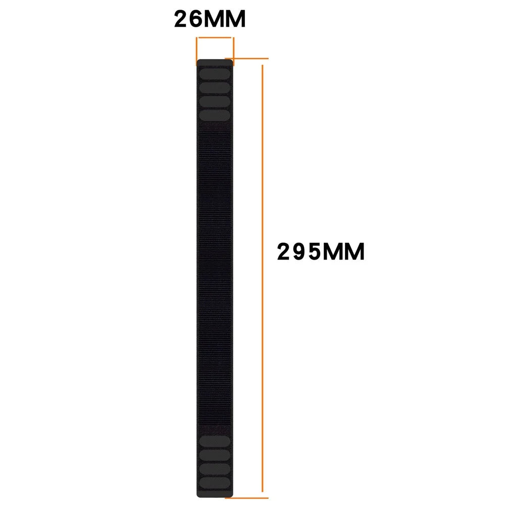 For Garmin Fenix 8 51mm / Garmin Fenix 7X / 6X / 5X Watch Strap Nylon Adjustable Wristband Strap - Black - 4