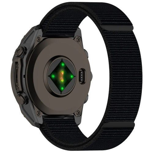 For Garmin Fenix 8 43mm / Garmin Fenix 7S / 6S Watch Strap Nylon Adjustable Wristband Strap - Black - 1
