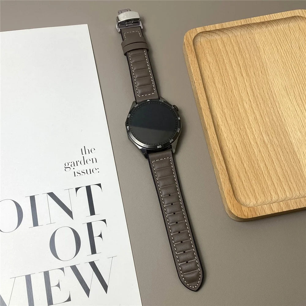 For Samsung Galaxy Watch7 44mm 40mm / Watch FE 40mm Universal 20mm Genuine Cowhide Leather Watch Strap - Tan - 2