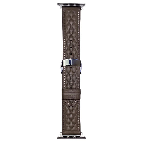 Genuine Cowhide Leather Strap for Apple Watch Ultra 3 2 1 49mm / Series 11 10 46mm / 9 8 7 45mm / SE3 SE2 SE 6 5 4 44mm / 3 2 1 42mm - Tan - 1
