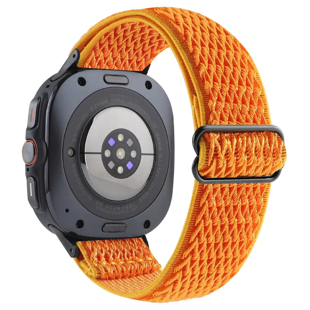 For Samsung Galaxy Watch Ultra2 47mm / Watch Ultra (2025) 47mm / Watch Ultra 47mm Woven Watchband Wave Texture Watch Strap - Orange - 1
