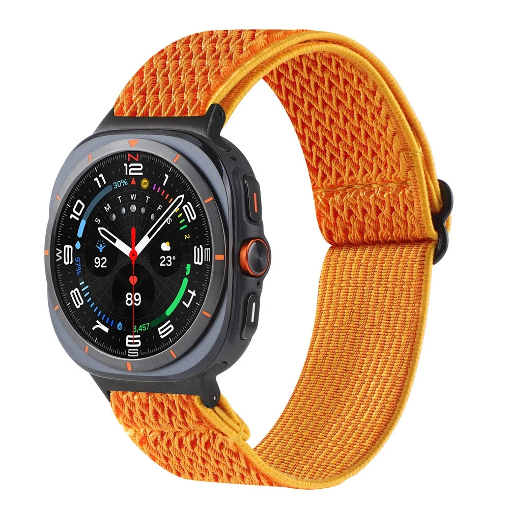 For Samsung Galaxy Watch Ultra2 47mm / Watch Ultra (2025) 47mm / Watch Ultra 47mm Woven Watchband Wave Texture Watch Strap - Orange - 2