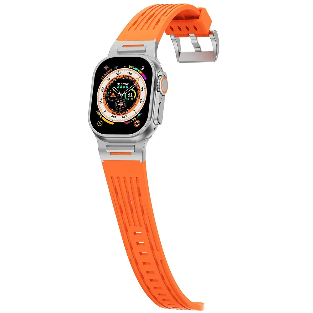 Multiple Holes Watch Strap for Apple Watch Ultra 3 2 1 49mm / Series 11 10 46mm / 9 8 7 45mm / SE3 SE2 SE 6 5 4 44mm / 3 2 1 42mm - Orange - 4