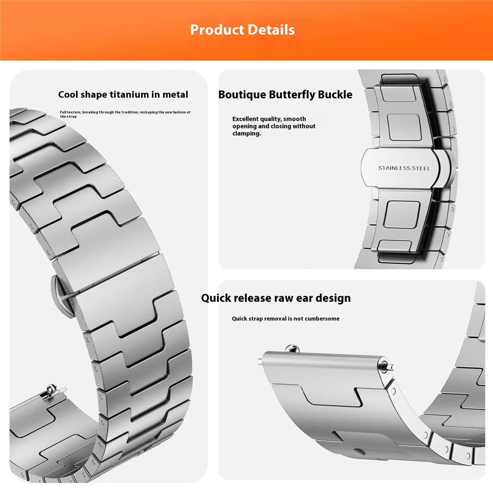 Titanium Alloy Strap for Huawei Watch GT 5 Pro / GT 5 / GT 4 46mm Universal 22mm Metal Watchband - Silver - 4