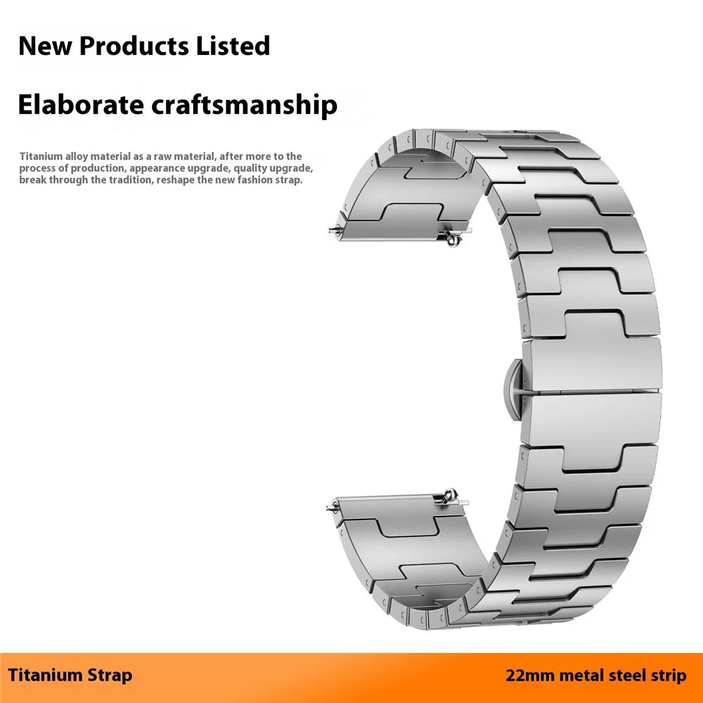 Titanium Alloy Strap for Huawei Watch GT 5 Pro / GT 5 / GT 4 46mm Universal 22mm Metal Watchband - Silver - 5