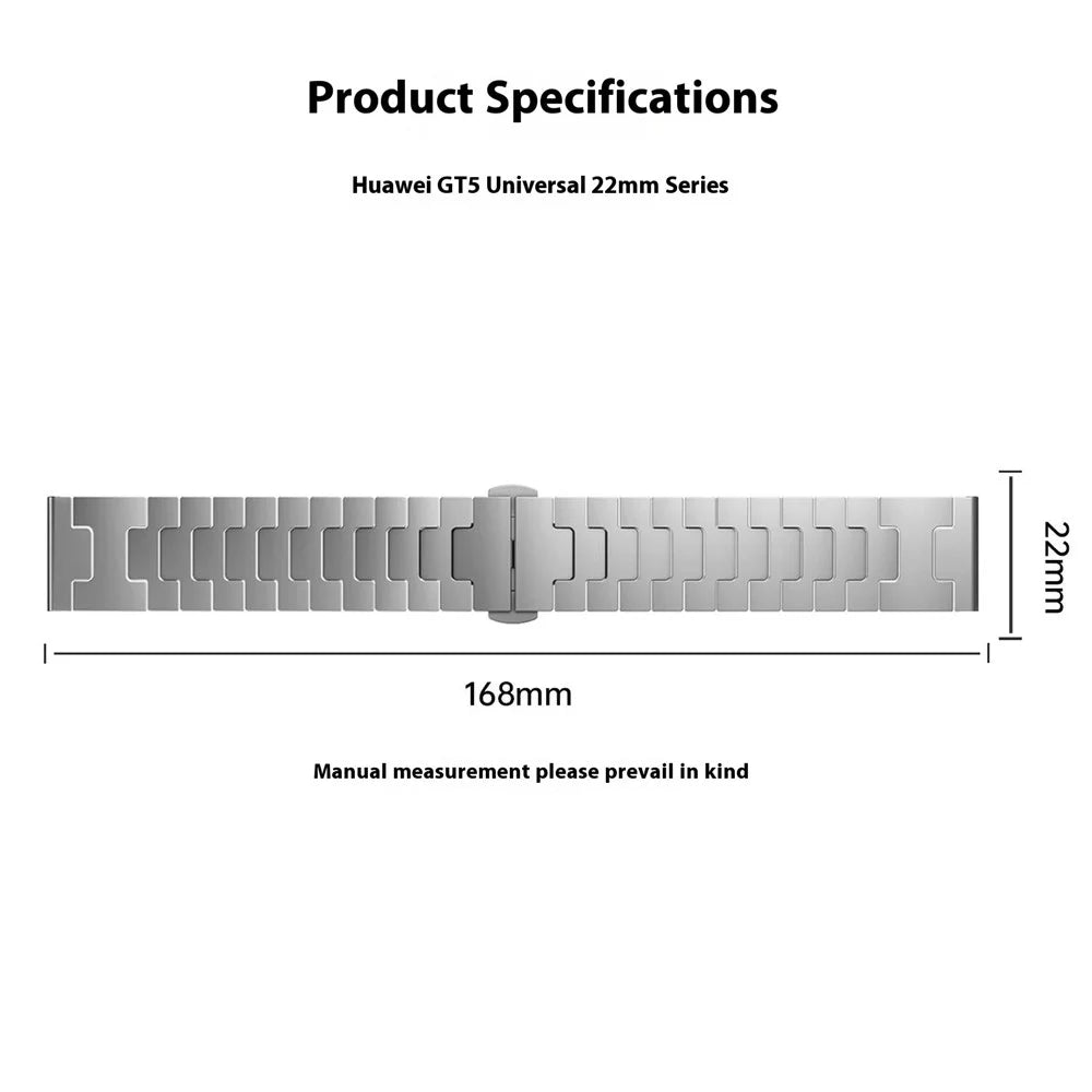 Titanium Alloy Strap for Huawei Watch GT 5 Pro / GT 5 / GT 4 46mm Universal 22mm Metal Watchband - Silver - 6