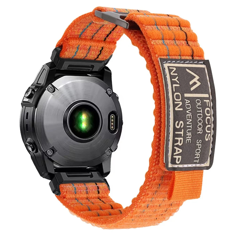 26mm Watch Band for Garmin Fenix 8 51mm / Enduro 3 / Enduro 2 Magic Tape Nylon Strap - Orange - 1