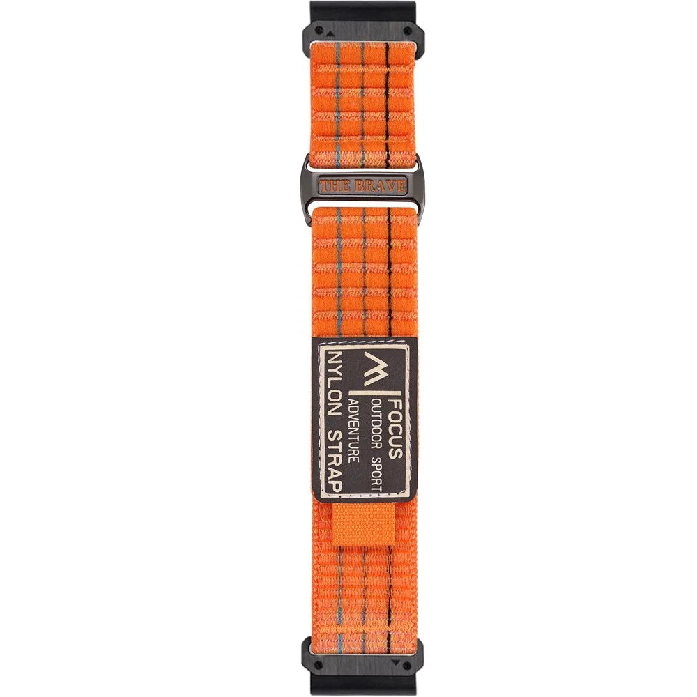 26mm Watch Band for Garmin Fenix 8 51mm / Enduro 3 / Enduro 2 Magic Tape Nylon Strap - Orange - 2