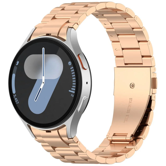 Watch Band for Samsung Galaxy Watch7  /  Watch6  /  Watch5  /  Watch4  /  Watch FE Stainless Steel Watch Strap with Removal Tool - Rose Gold - 3