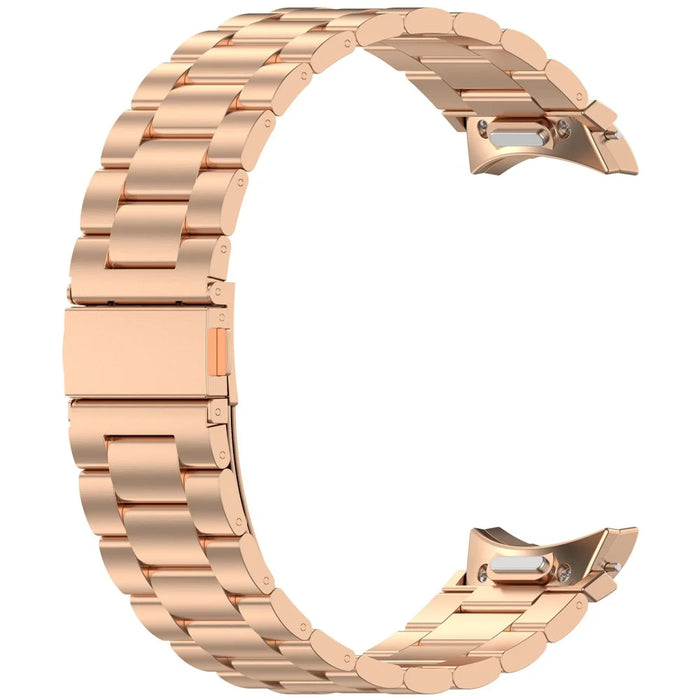 Watch Band for Samsung Galaxy Watch7  /  Watch6  /  Watch5  /  Watch4  /  Watch FE Stainless Steel Watch Strap with Removal Tool - Rose Gold - 4