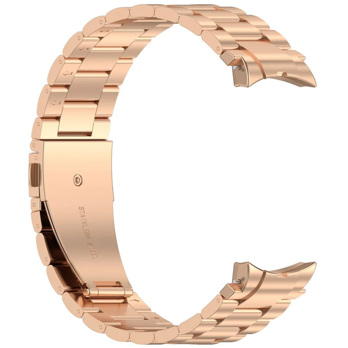 Watch Band for Samsung Galaxy Watch7  /  Watch6  /  Watch5  /  Watch4  /  Watch FE Stainless Steel Watch Strap with Removal Tool - Rose Gold - 5