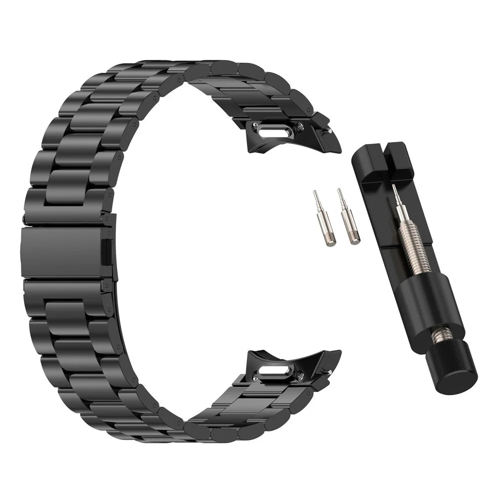 Watch Band for Samsung Galaxy Watch7  /  Watch6  /  Watch5  /  Watch4  /  Watch FE Stainless Steel Watch Strap with Removal Tool - Black - 1