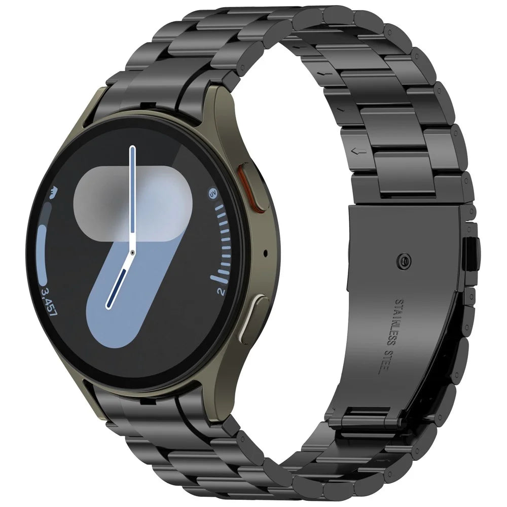 Watch Band for Samsung Galaxy Watch7  /  Watch6  /  Watch5  /  Watch4  /  Watch FE Stainless Steel Watch Strap with Removal Tool - Black - 3