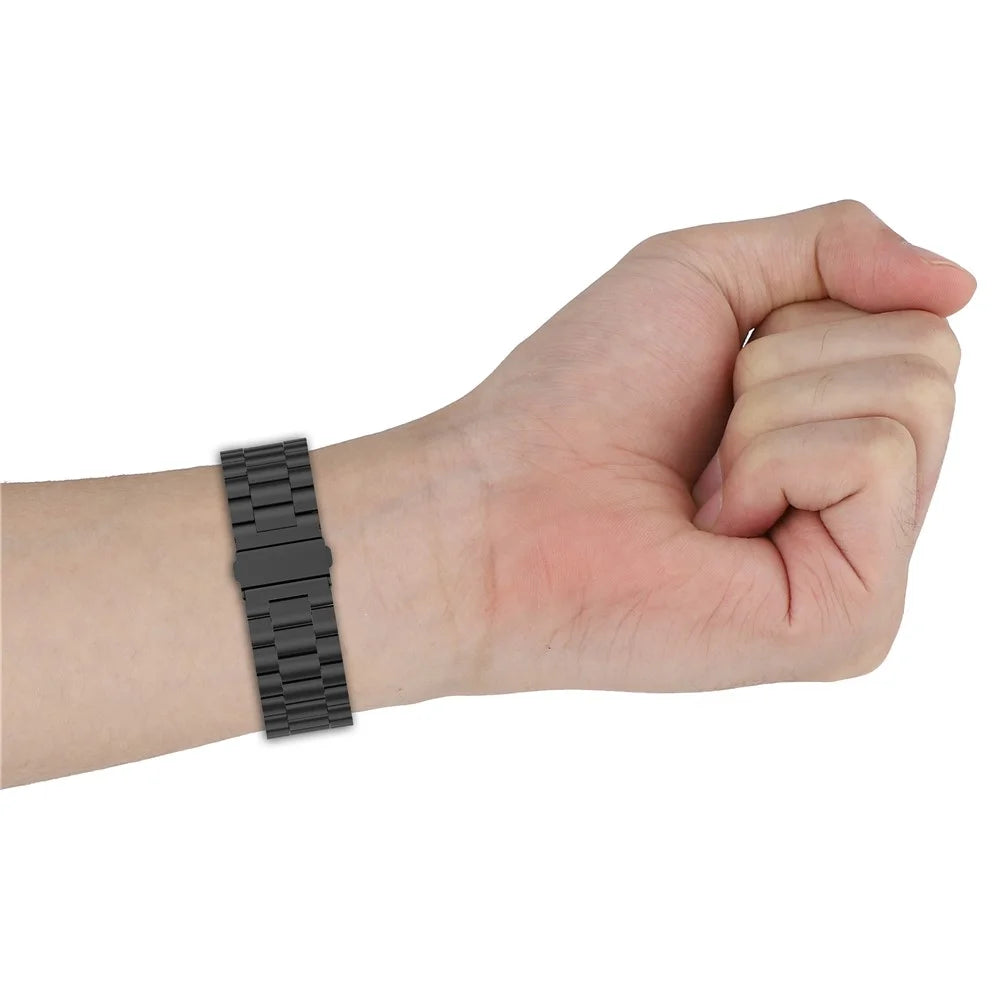 Watch Band for Samsung Galaxy Watch7  /  Watch6  /  Watch5  /  Watch4  /  Watch FE Stainless Steel Watch Strap with Removal Tool - Black - 6