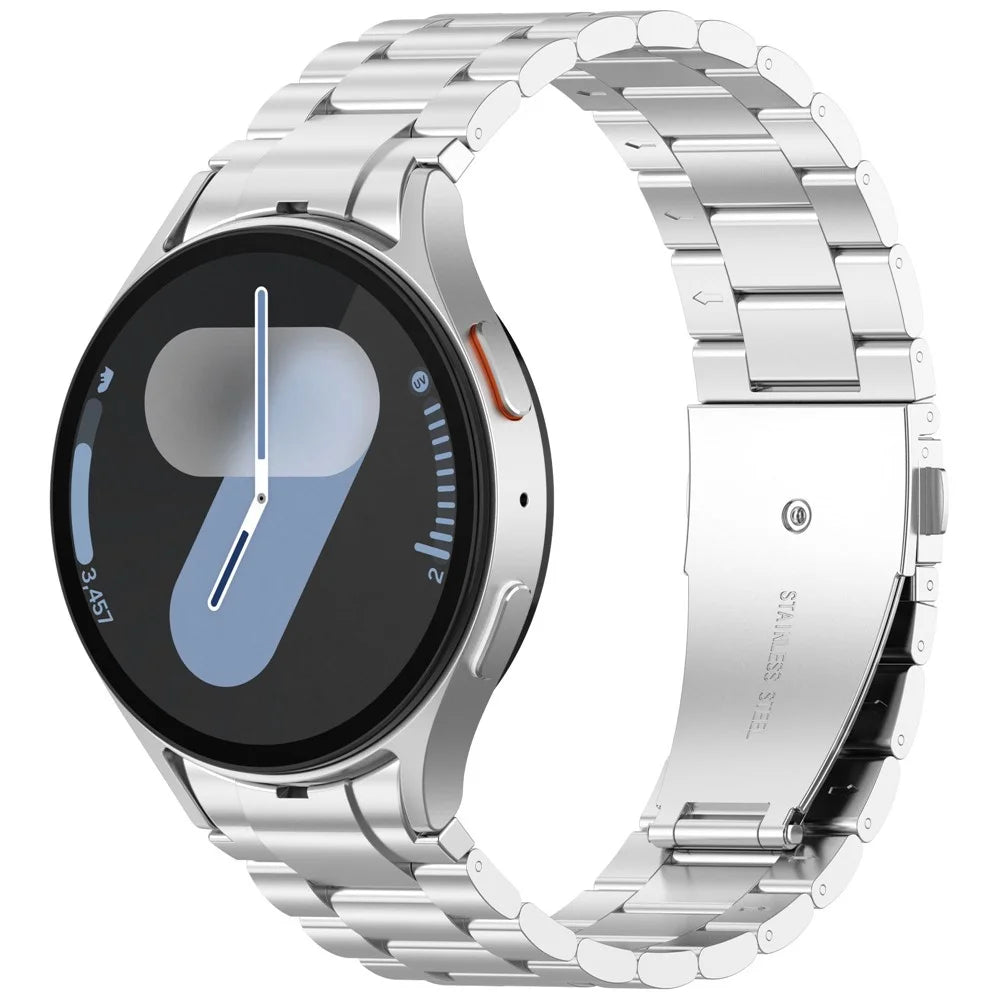 Watch Band for Samsung Galaxy Watch7  /  Watch6  /  Watch5  /  Watch4  /  Watch FE Stainless Steel Watch Strap with Removal Tool - Silver - 3
