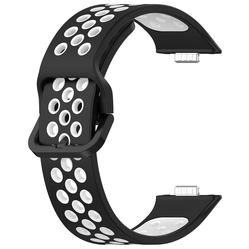 For Huawei Watch Fit 3 Silicone Watch Band Dual Color Adjustable Watch Strap - Black White - 1